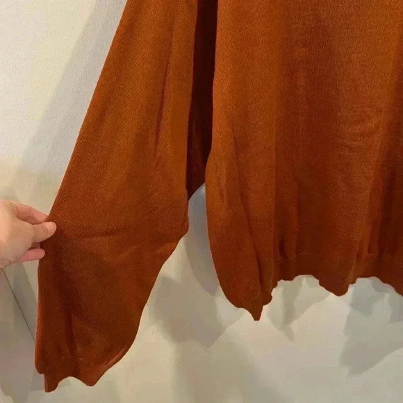 Vintage D’avila Men’s Italian Merino Wool MockNeck Sweater Rust Red Size XL - Picture 5 of 6